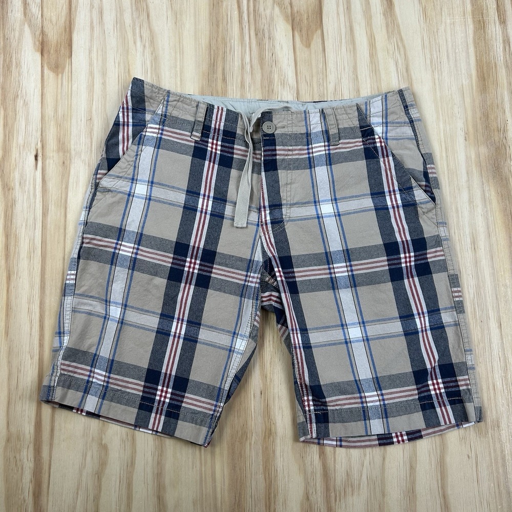 Fox Racing Men's Y2K Vintage East Village Plaid Drawstring Shorts 34 Cotton